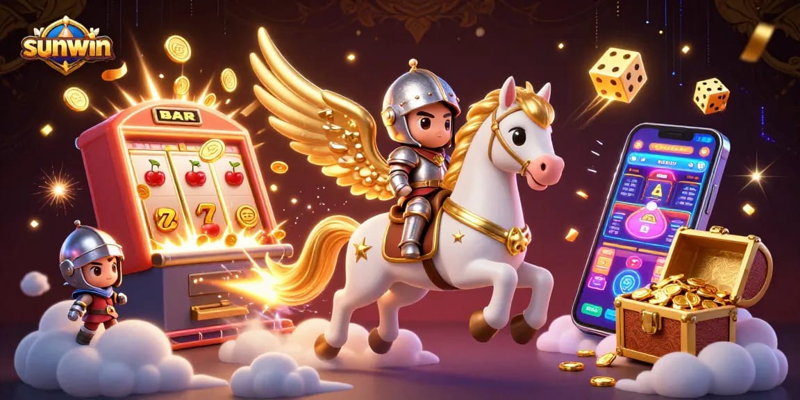 Experience the thrill of sunwin with this jackpot rush scene packed with colorful casino elements.