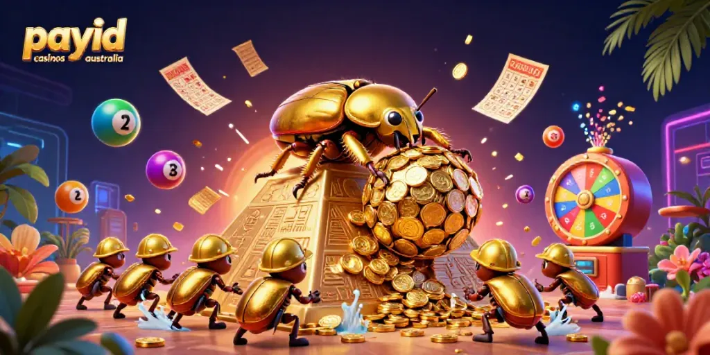 Engage with payid casinos australia through seamless transactions illustrated with vibrant gaming elements.